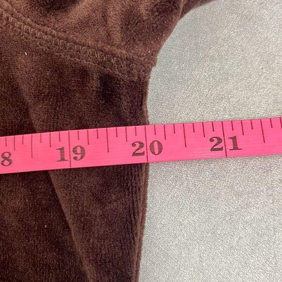 Oleg Cassini Sport Small Full Zip Front Jacket Brown Velour Pockets Y2K Active - Picture 8 of 9